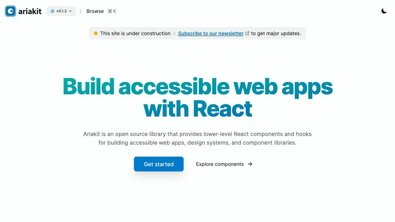 Screenshot of Ariakit