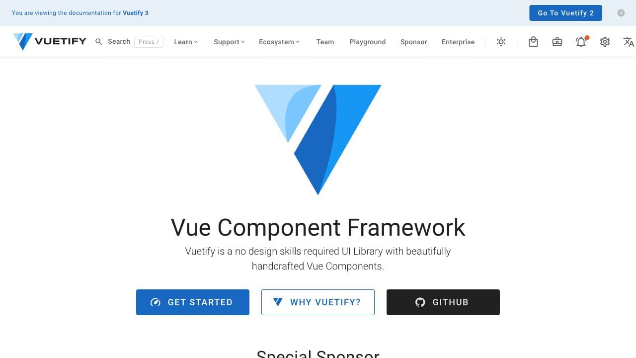 Screenshot of Vuetify 3